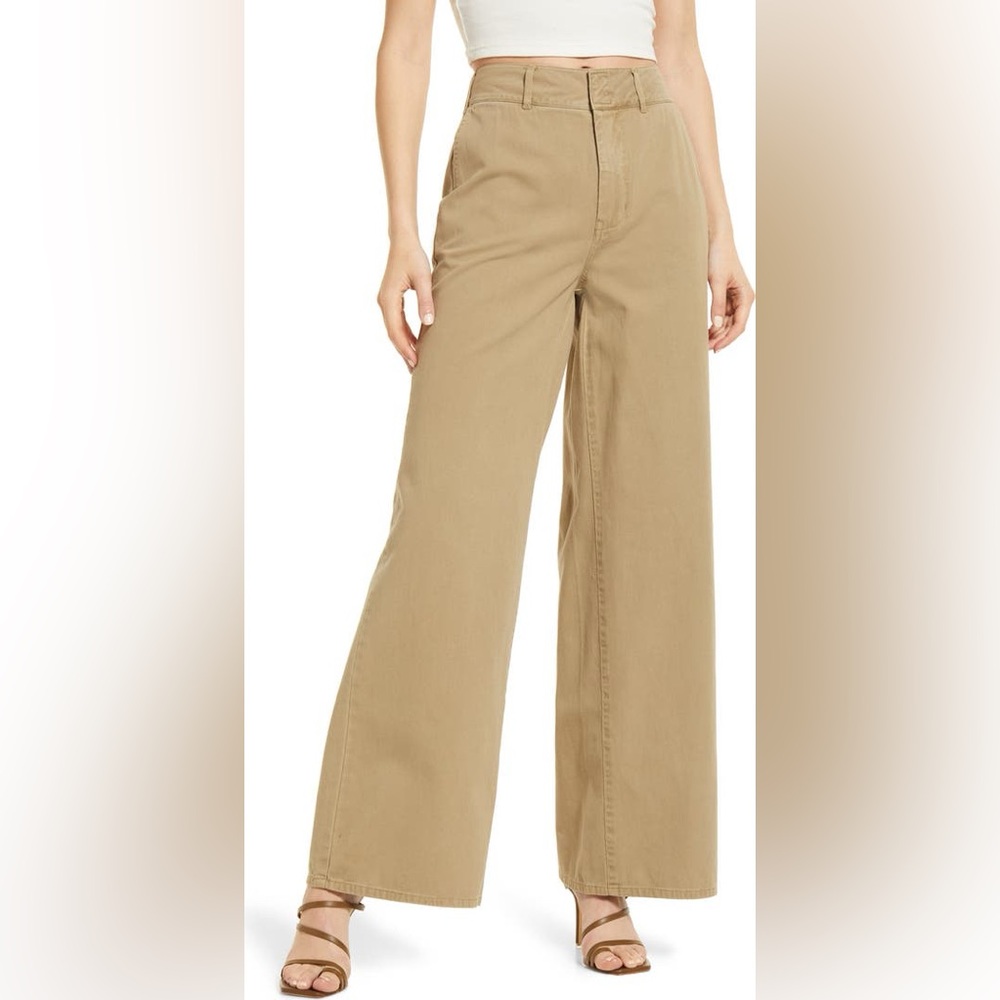 Good American Good Skate Wide Leg Pants in Postal Khaki